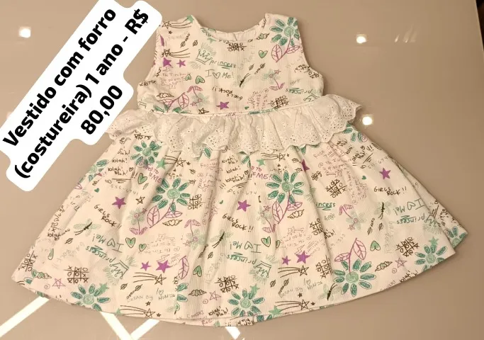 Vestido com forro (costureira) 1 ano