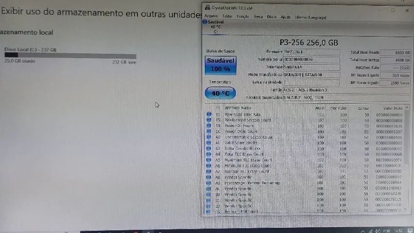 Computador All-in-One HP Q1-1320br Intel Atom D510- 4Gb- Ssd 256Gb - Wifi - 18.5"- Win 10  - Foto 5