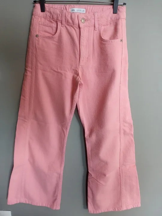 Calça de brim wide leg rosa Zara - tam 13-14. Praticamente nova.
