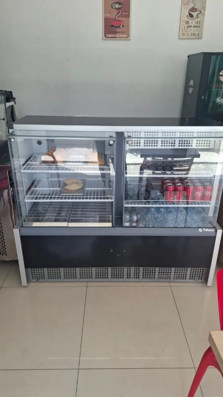 Expositor Quente/Frio, 1,40m, Linha Aurora, Preto, Gelopar