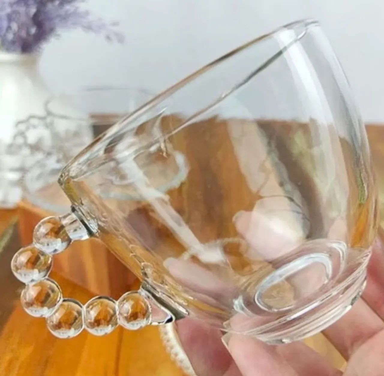 Xícara de Chá em Vidro com Alça Decorativa 220ml  - Foto 3