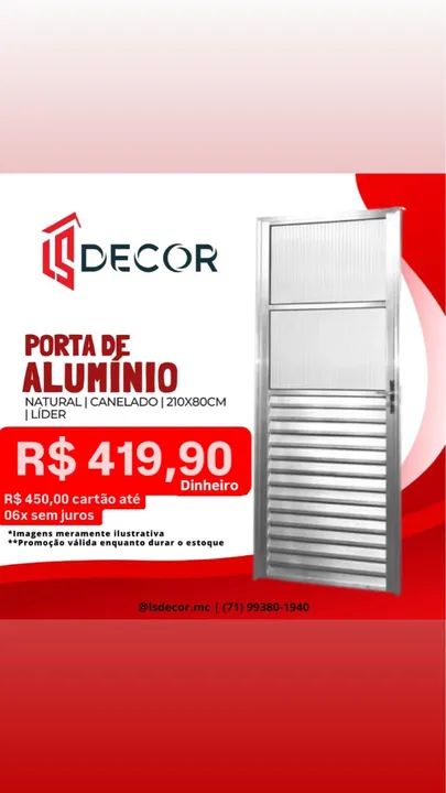 Porta de Alumínio à Partir de R$ 359,90 - Foto 2