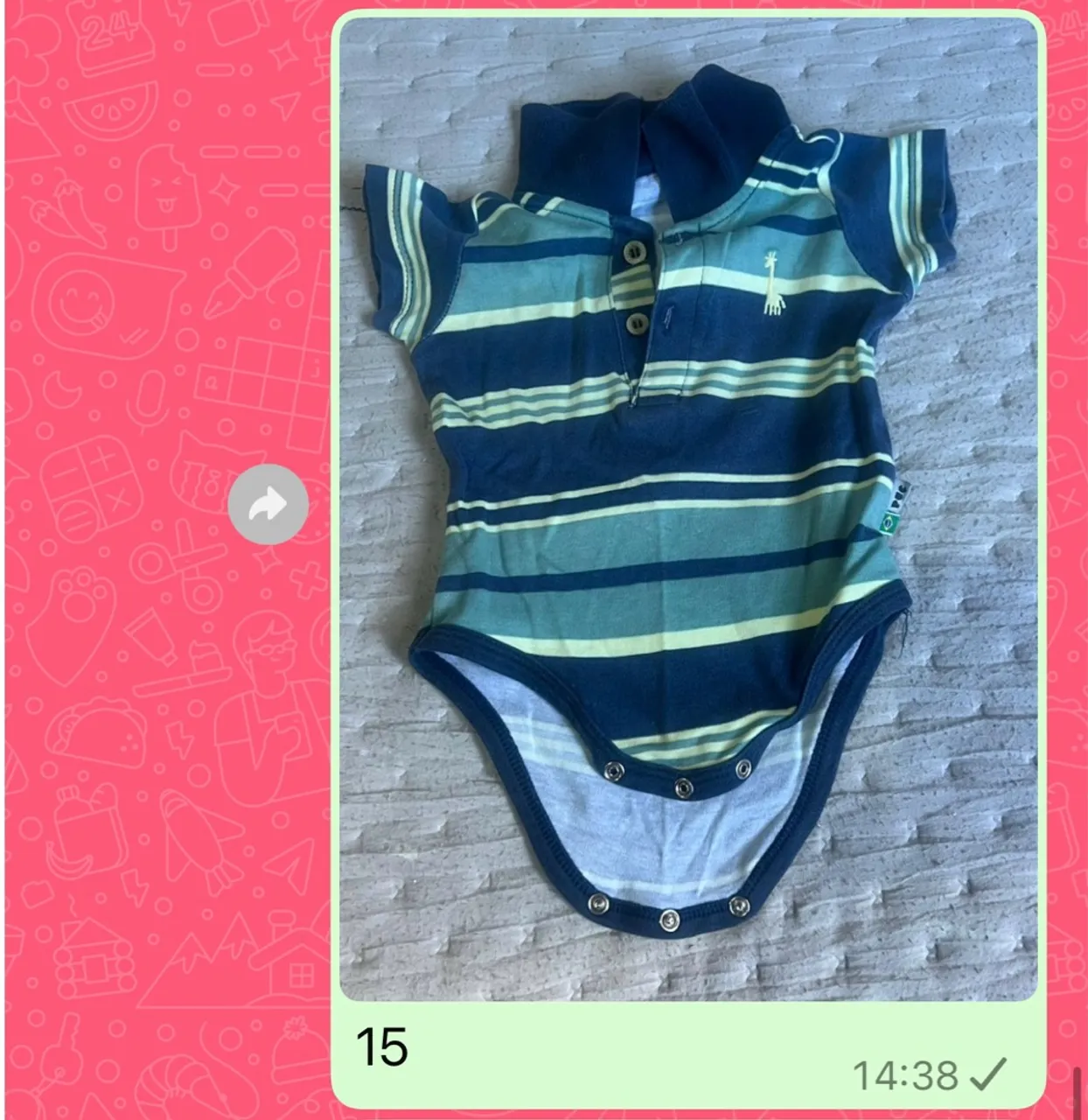 Body listrado com gola