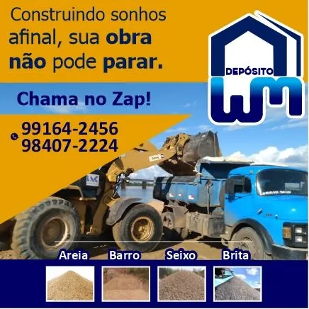 Areia, Barro, Seixo e Brita - Entrega rápida!