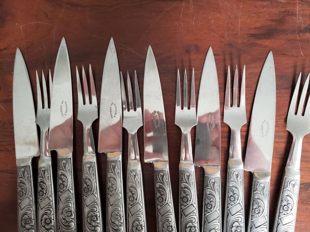 Jogo antigo talheres para carne Argentina  - Foto 3