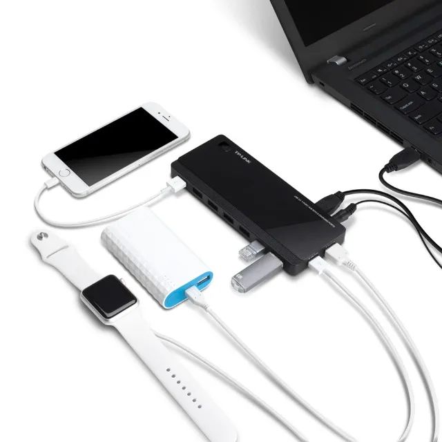 Hub USB 3.0 TP-Link com Fonte Externa (7+2 Portas) [Novo] - Foto 3