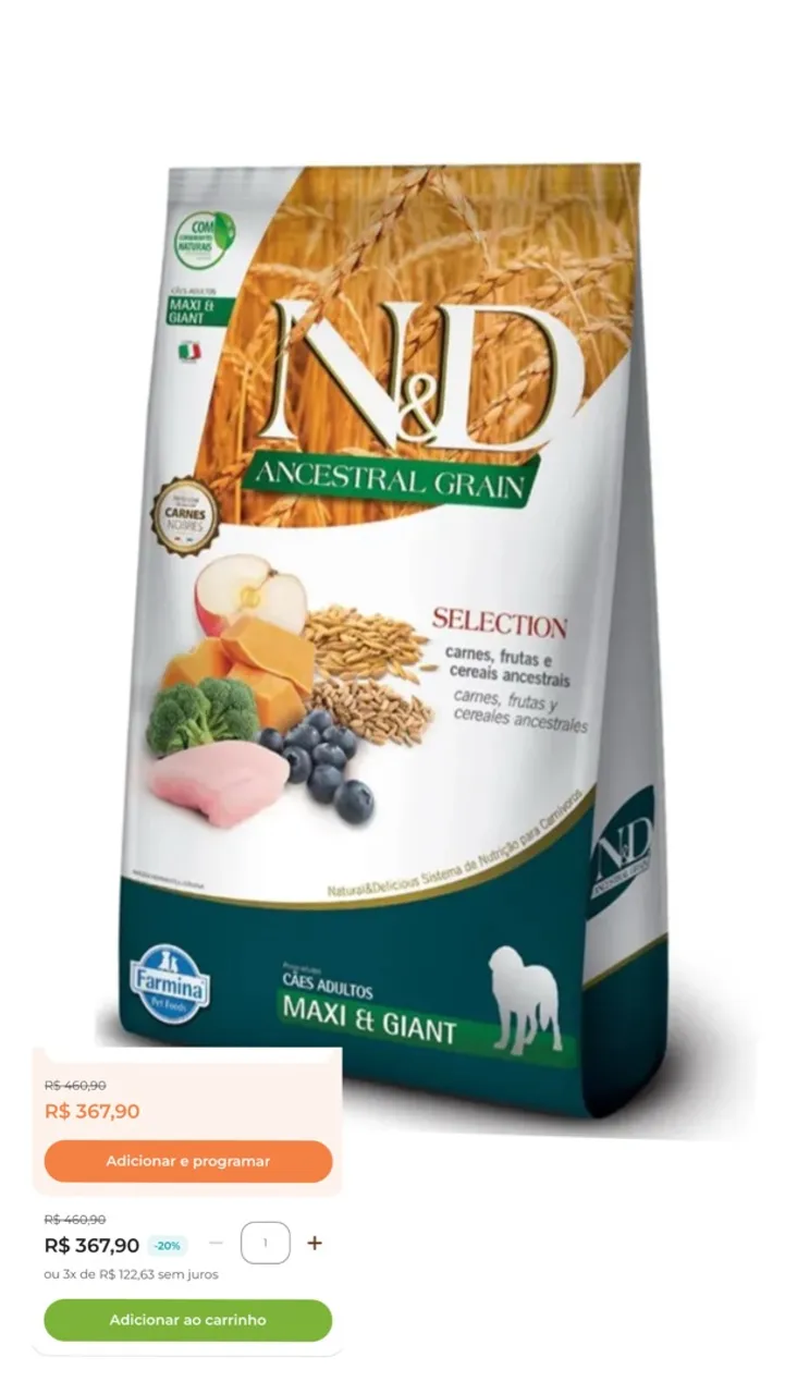 Ração Farmina N&D Ancestral Grain Maxi & Giant 15kg