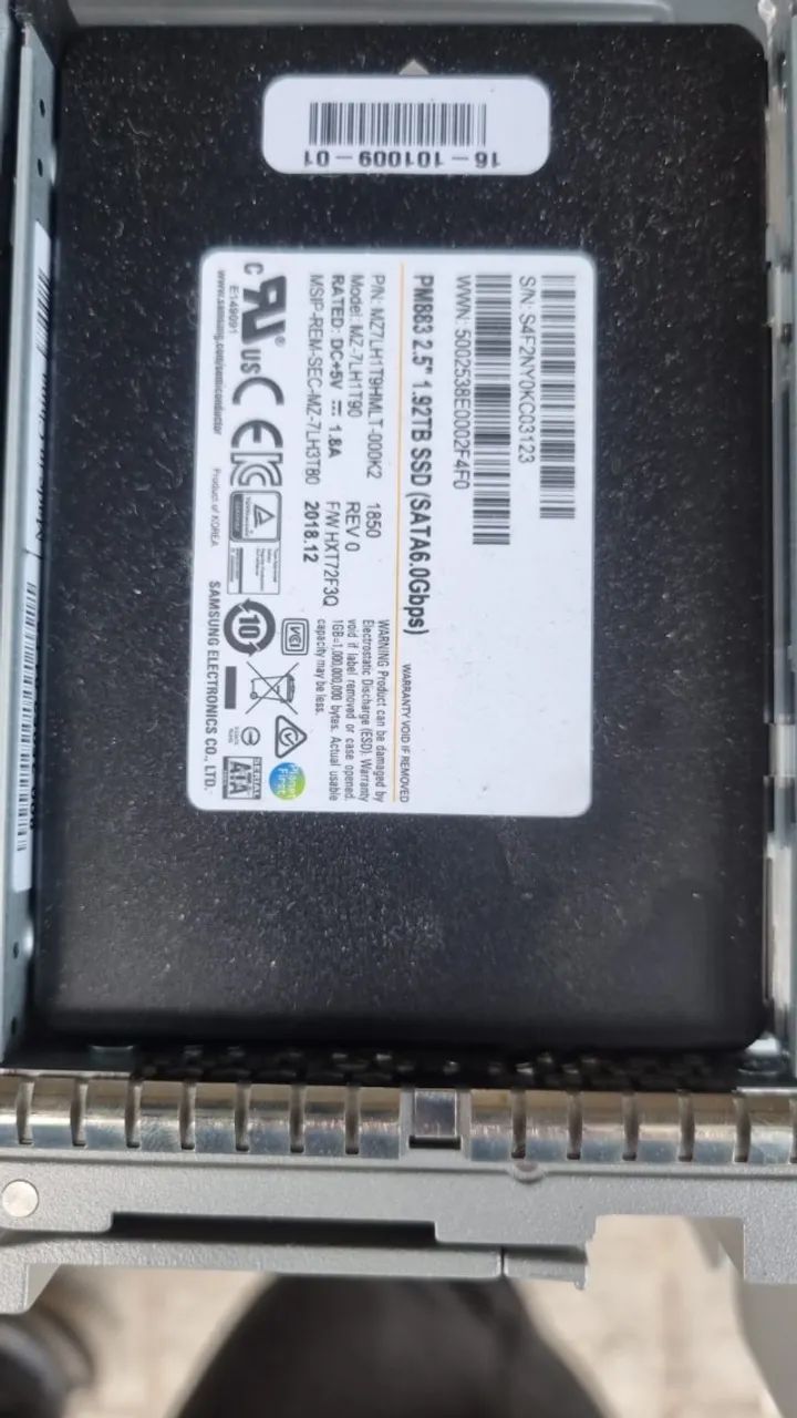 Armazenamento ssd 1.92tb sata