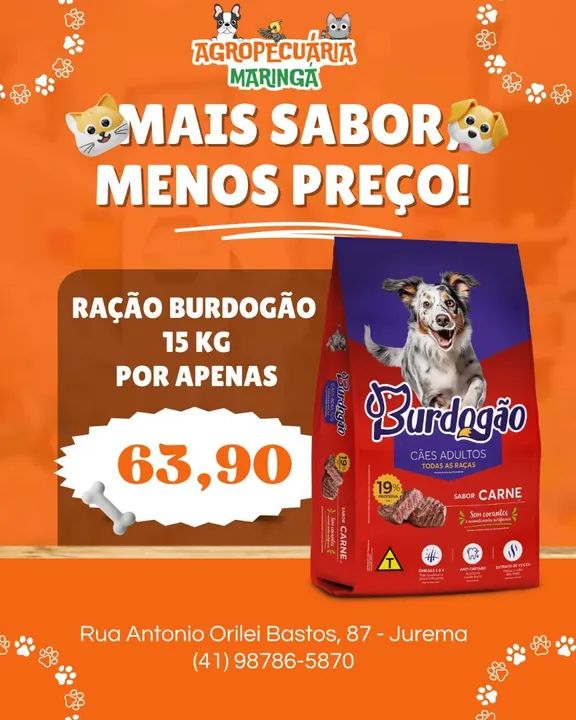 Ração Burdogão 15kg!!!