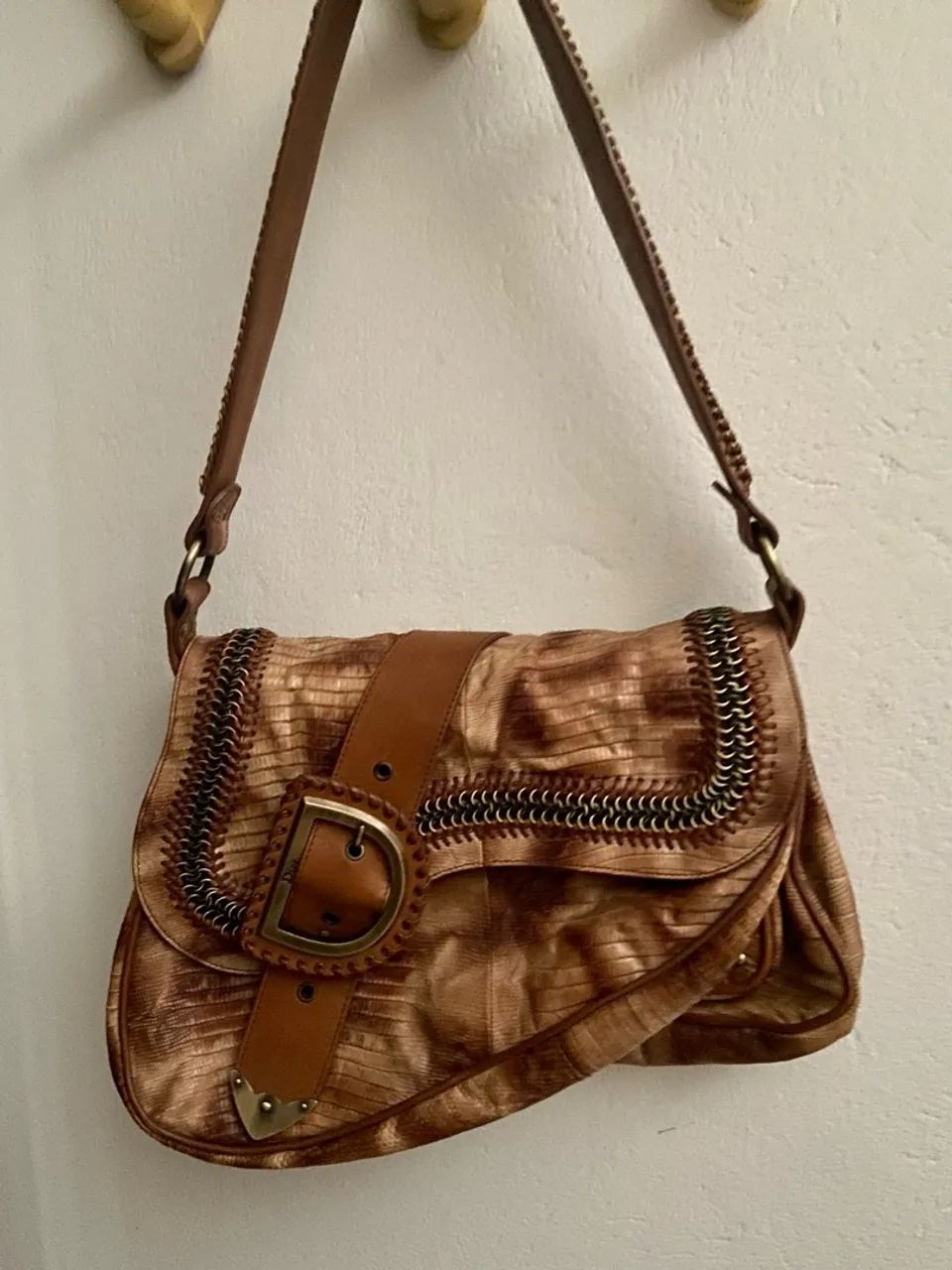 Bolsa de ombro marrom Christian Dior Original Importado EUA
