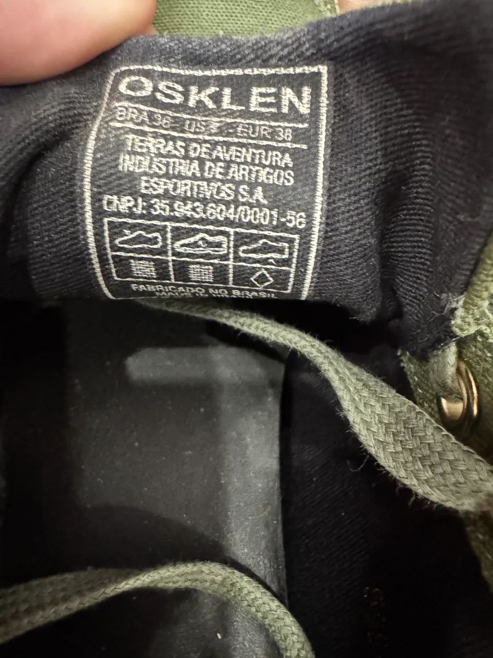 Sapatênis Osklen número 36 verde militar usado 1 vez  - Foto 2