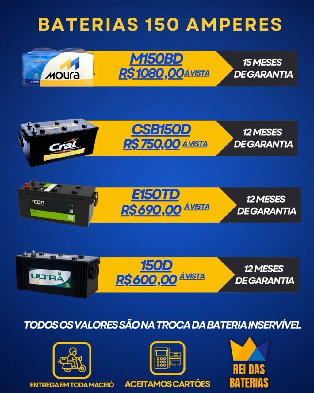 Baterias direto da distribuidora