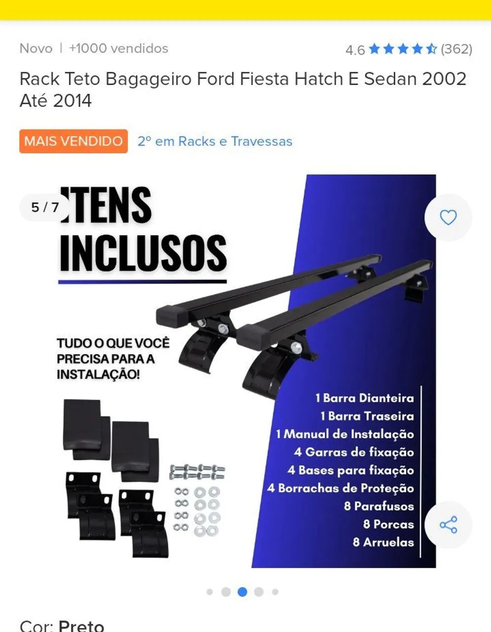 Rack de Teto para Ford Fiesta Hatch E Sedan 2002-2014 - Foto 5