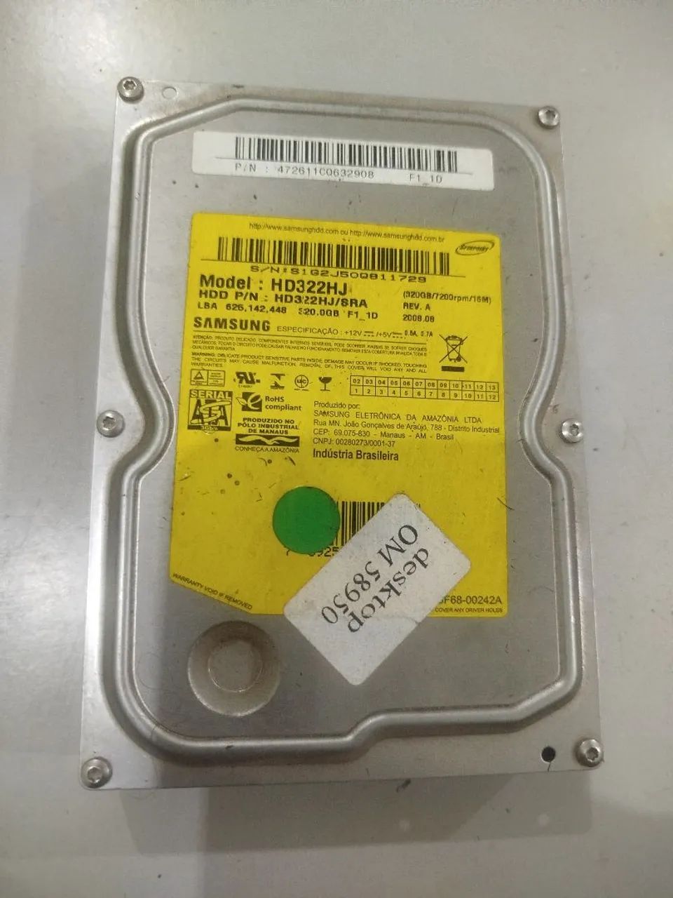 HD SAMSUNG 320Gb SATA III 