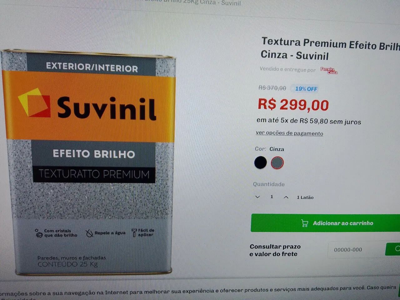 Tinta Suvinil Texturat Premium Efeito Brilho 25kg - Foto 3