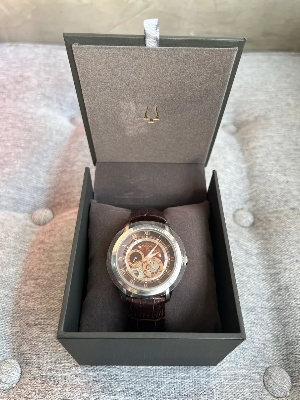 Relógio Bulova Classic Automático Marrom 96A120 - Foto 6