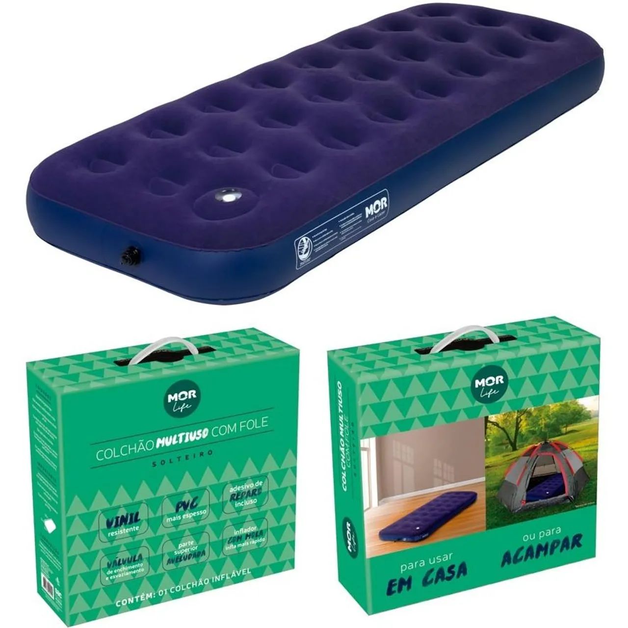 Colchão inflável de solteiro (MOR) PRODUTO NOVO LACRADO !!!