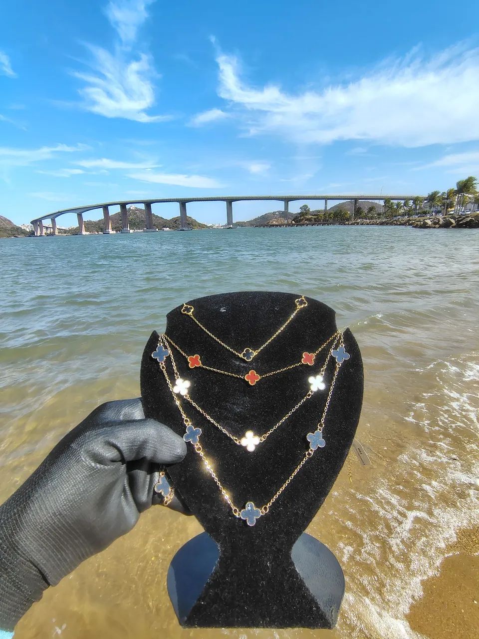 Colar trevos Banhados a ouro  - Foto 2