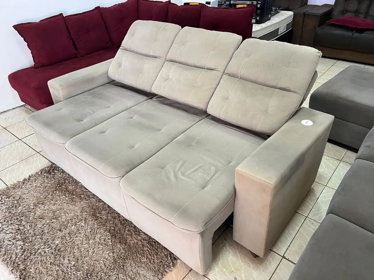 Sofá retrátil e reclinável molas ensacadas com entrada USB ((ENTREGO GRATIS)) - Foto 5