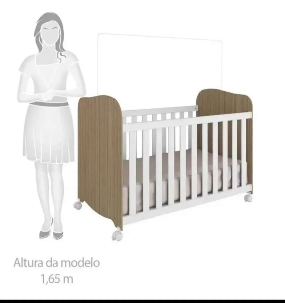 BERÇO 100 % MDF COM RODINHA NOVO  - Foto 3