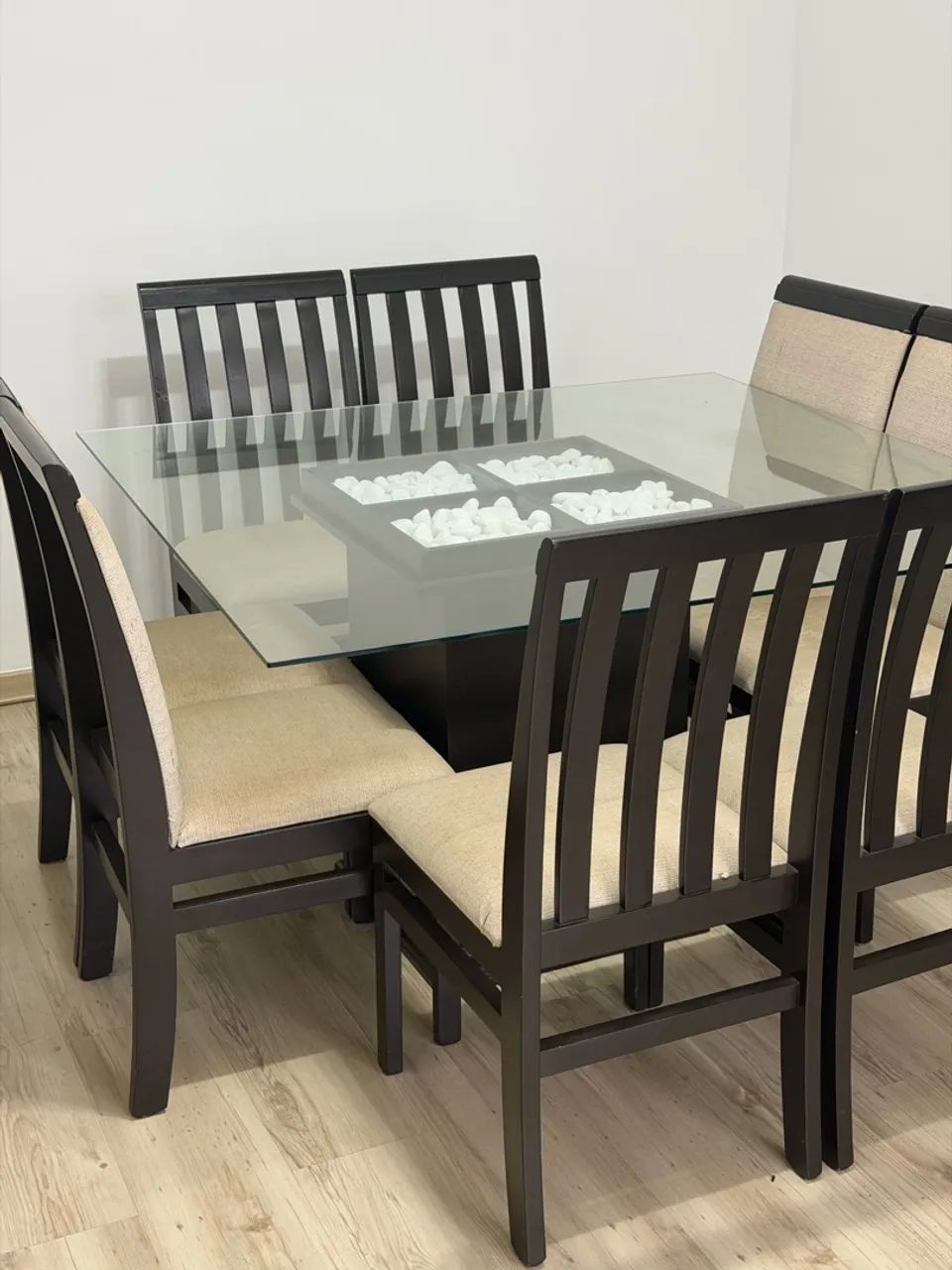 Mesa vidro 8 lugares 