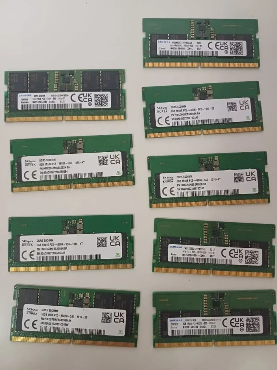 Lote de memorias DDR5 4800 notebook
