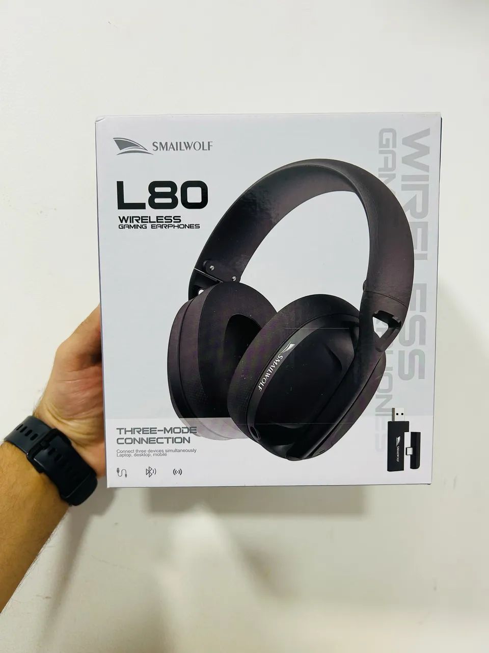 Headset Gamer Sem Fio Smailwolf L80 Tri-Mode com microfone removível Zerado!