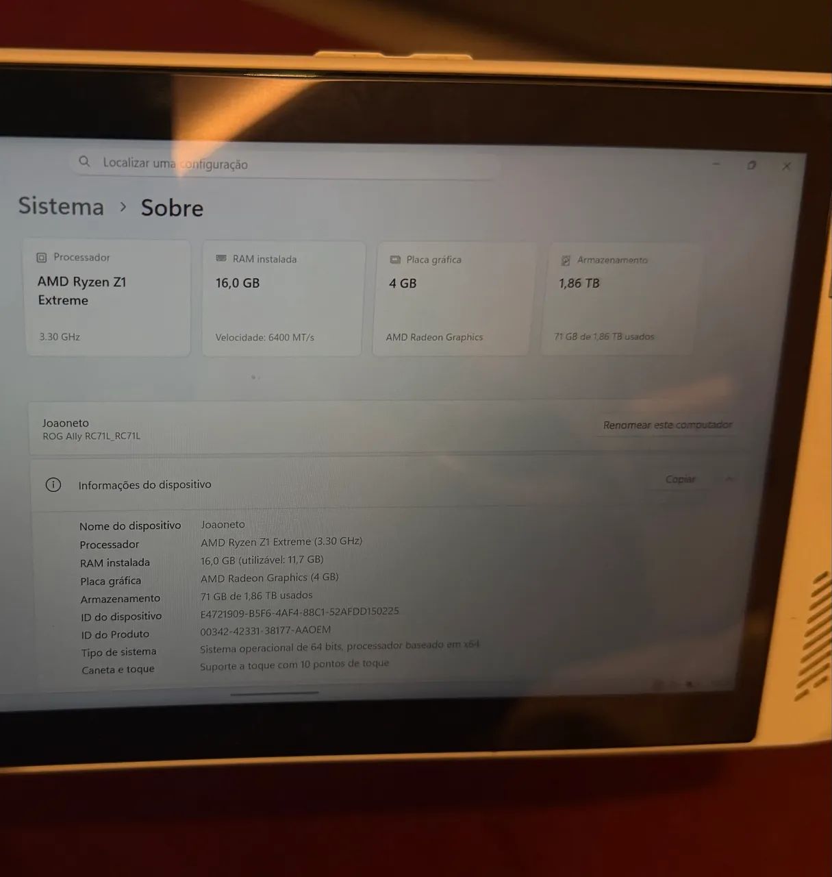 ROG ALLY Z1 EXTREME 16 GB 2 TB SSD - Foto 3