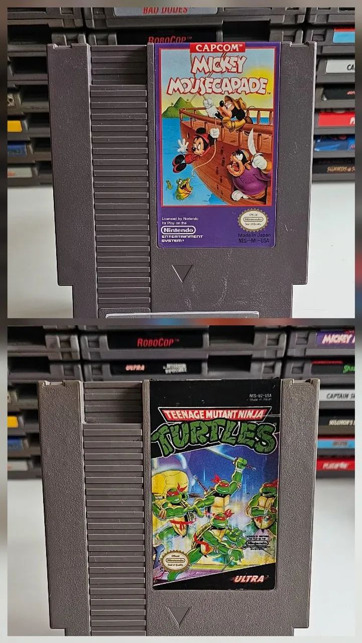 Turtles e Mickey Mousecapade para NES Nintendinho 