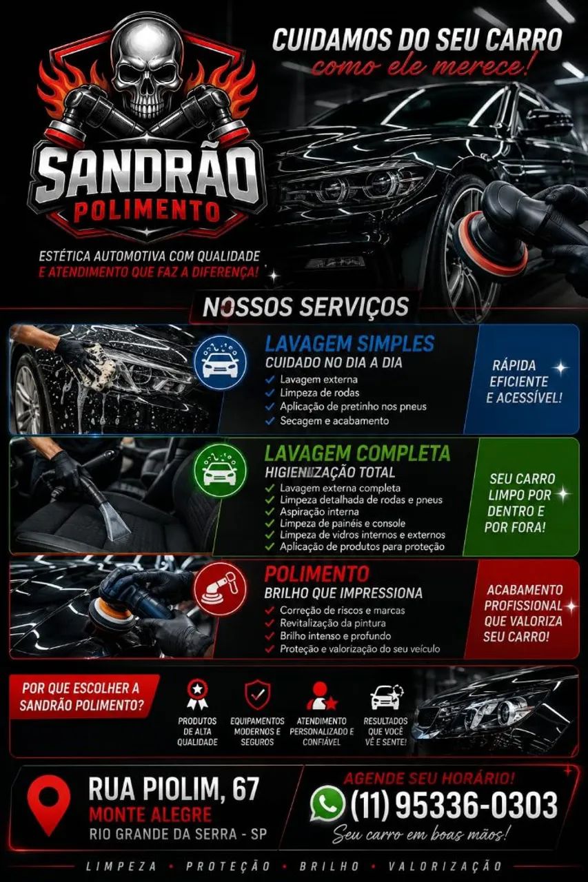 Polimento lavagem detalhada 