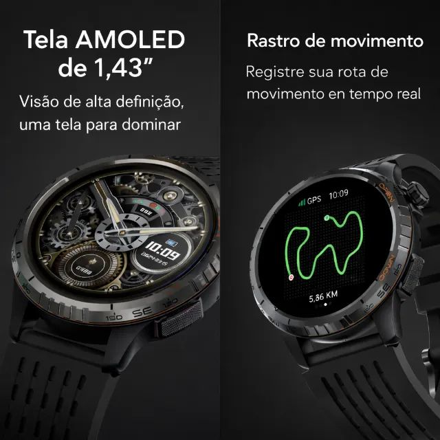 Smartwatch Redondo Bateria Longa Duração Corrida Strava Ios Android Amoled - Foto 4