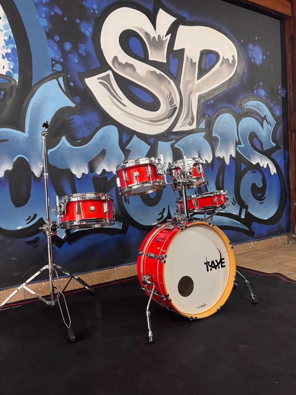Bateria Compacta Taye GoKit Bumbo 18 Polegadas Birch Laqueado Com Bags - Foto 3