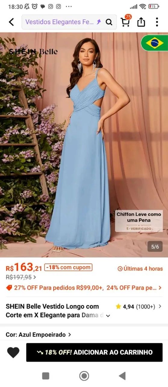 Vendo Vestido Azul(Usado 1 vez) - Foto 4