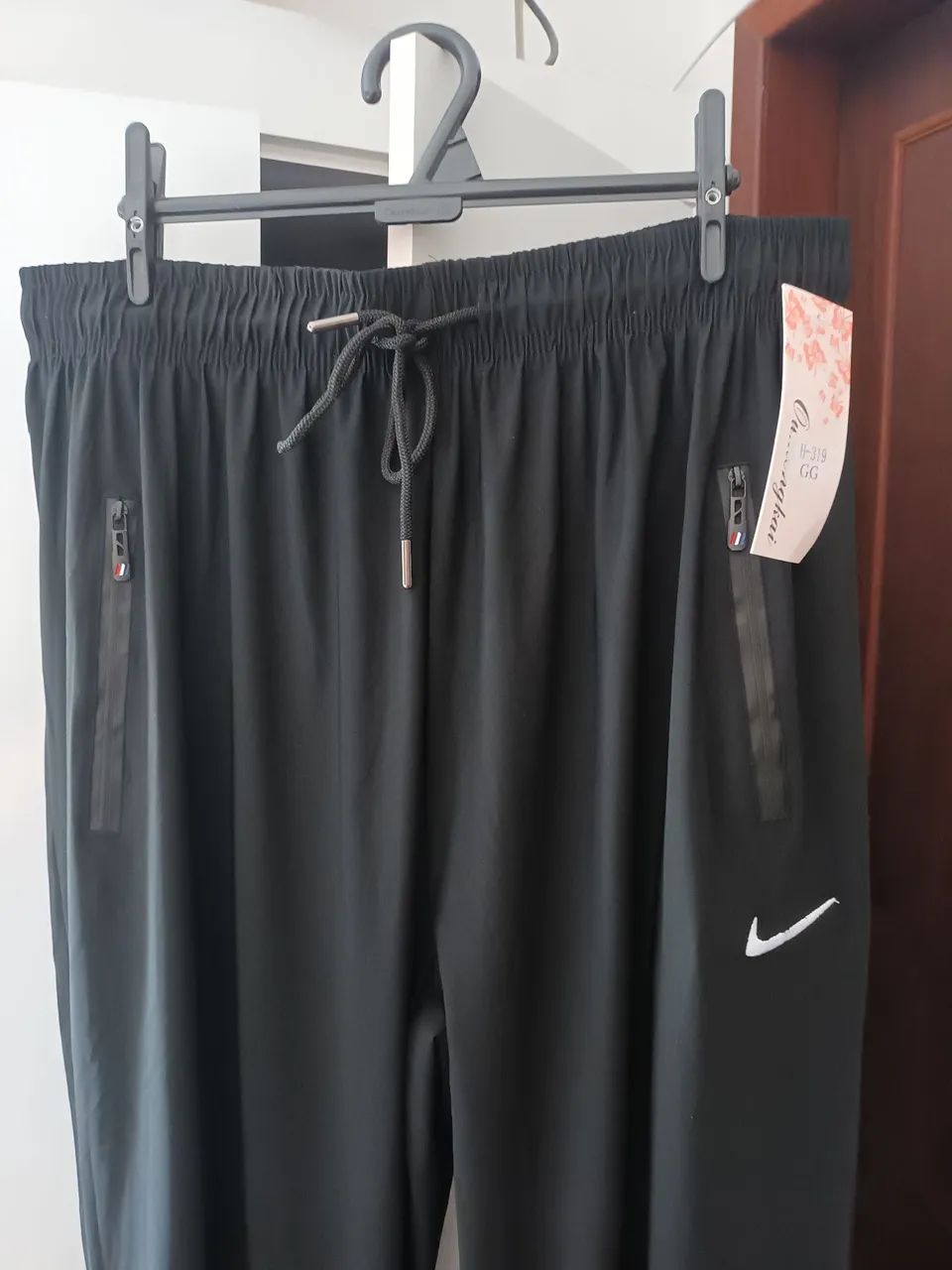 Calça masculina nova esportiva masculina preta com elastano  - Foto 2