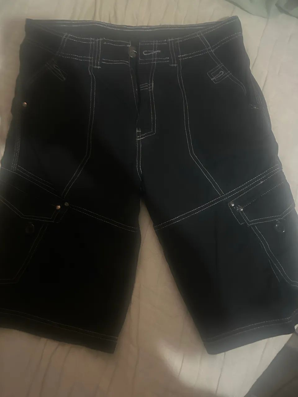 bermuda cargo jeans,preta. Nova, nunca usada. - Foto 4