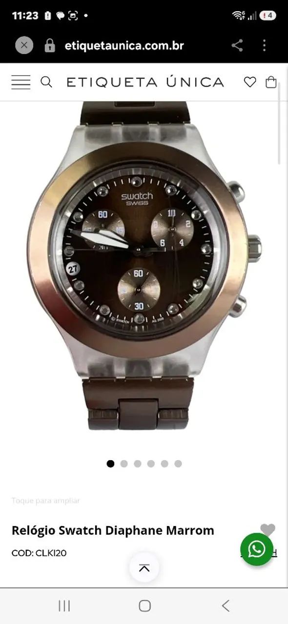 Relógio Swatch modelo diaphane suíço  - Foto 3