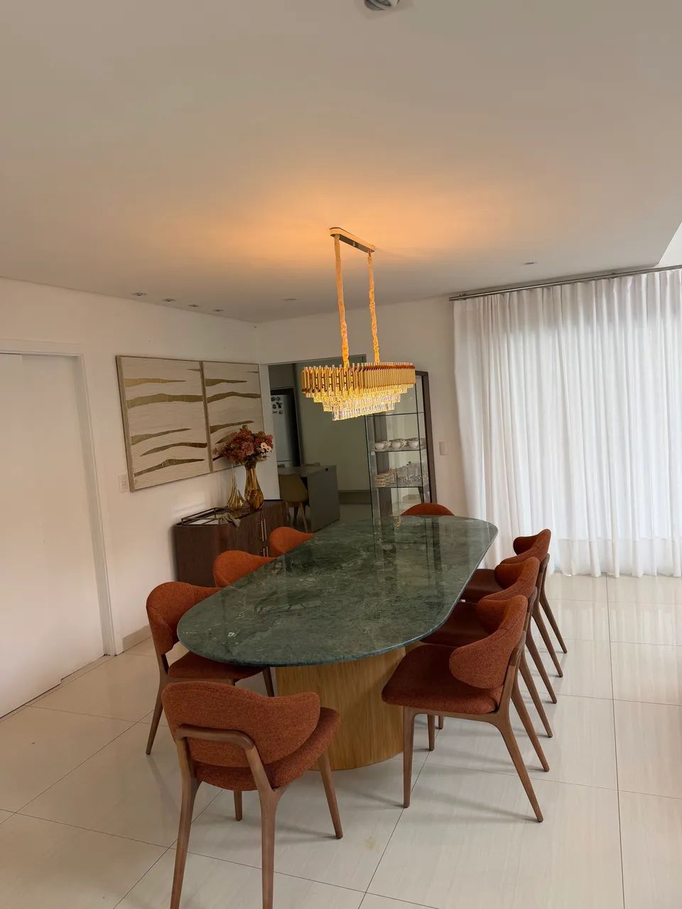 Mesa jantar retangular tampo em verde Guatemala 2,70X1,20  - Foto 5