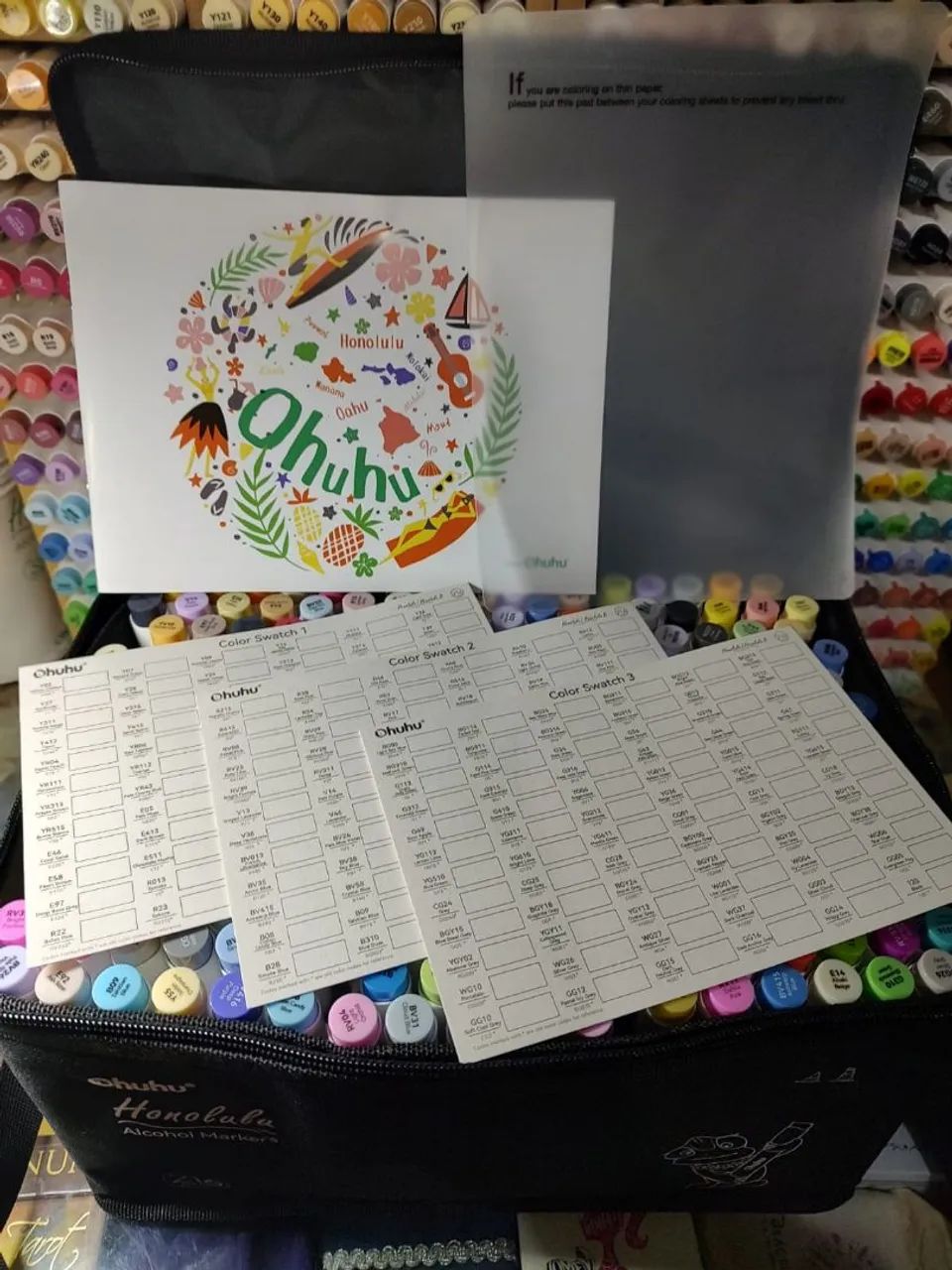 Canetas marcadores Ohuhu Honolulu B 216 cores