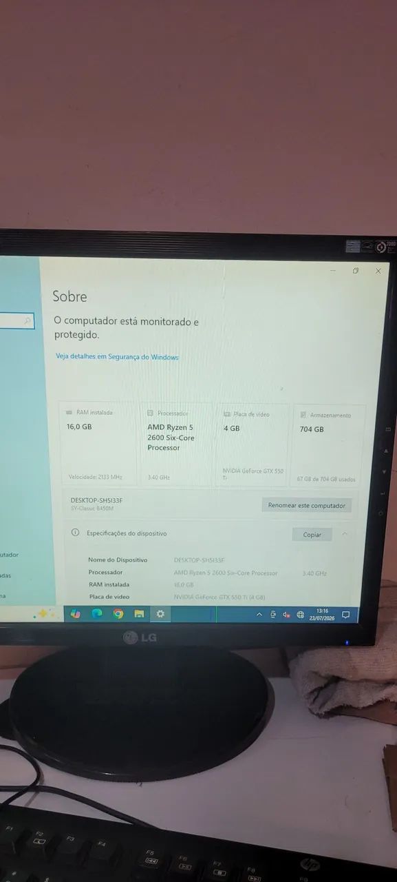 Computador Gamer + Monitor 7 polegadas  - Foto 3