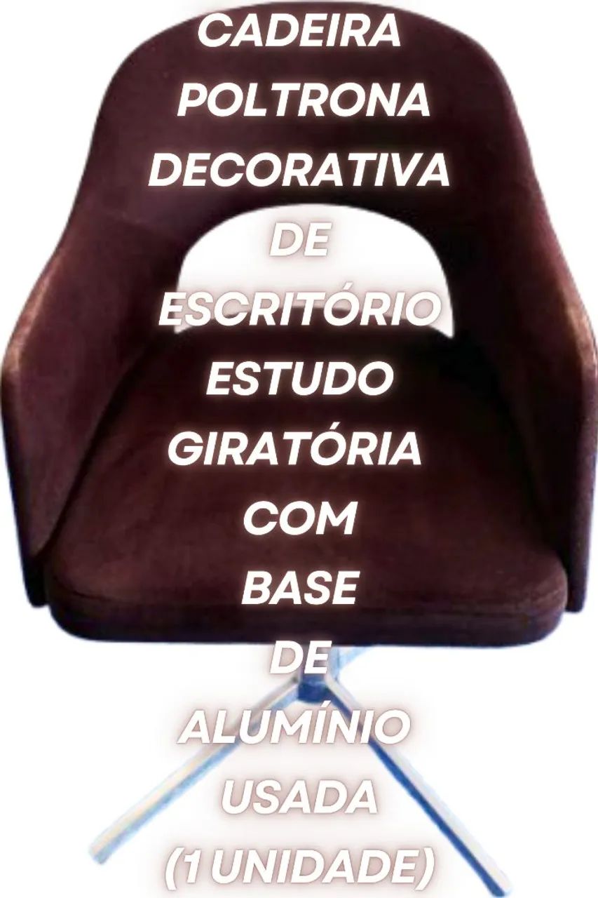 Poltrona Decorativa Giratória com Base de Alumínio