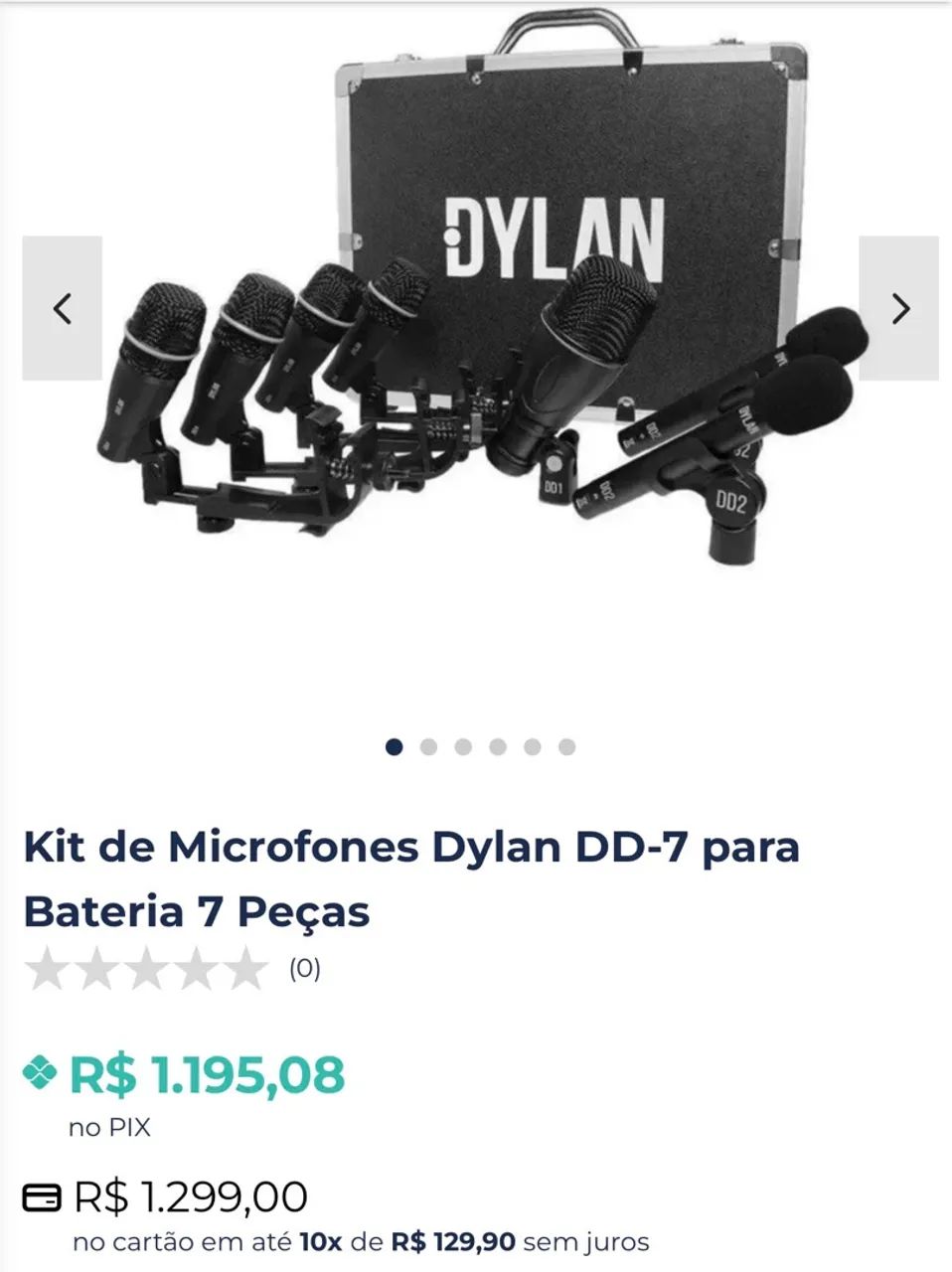 Kit microfone de bateria dylan 