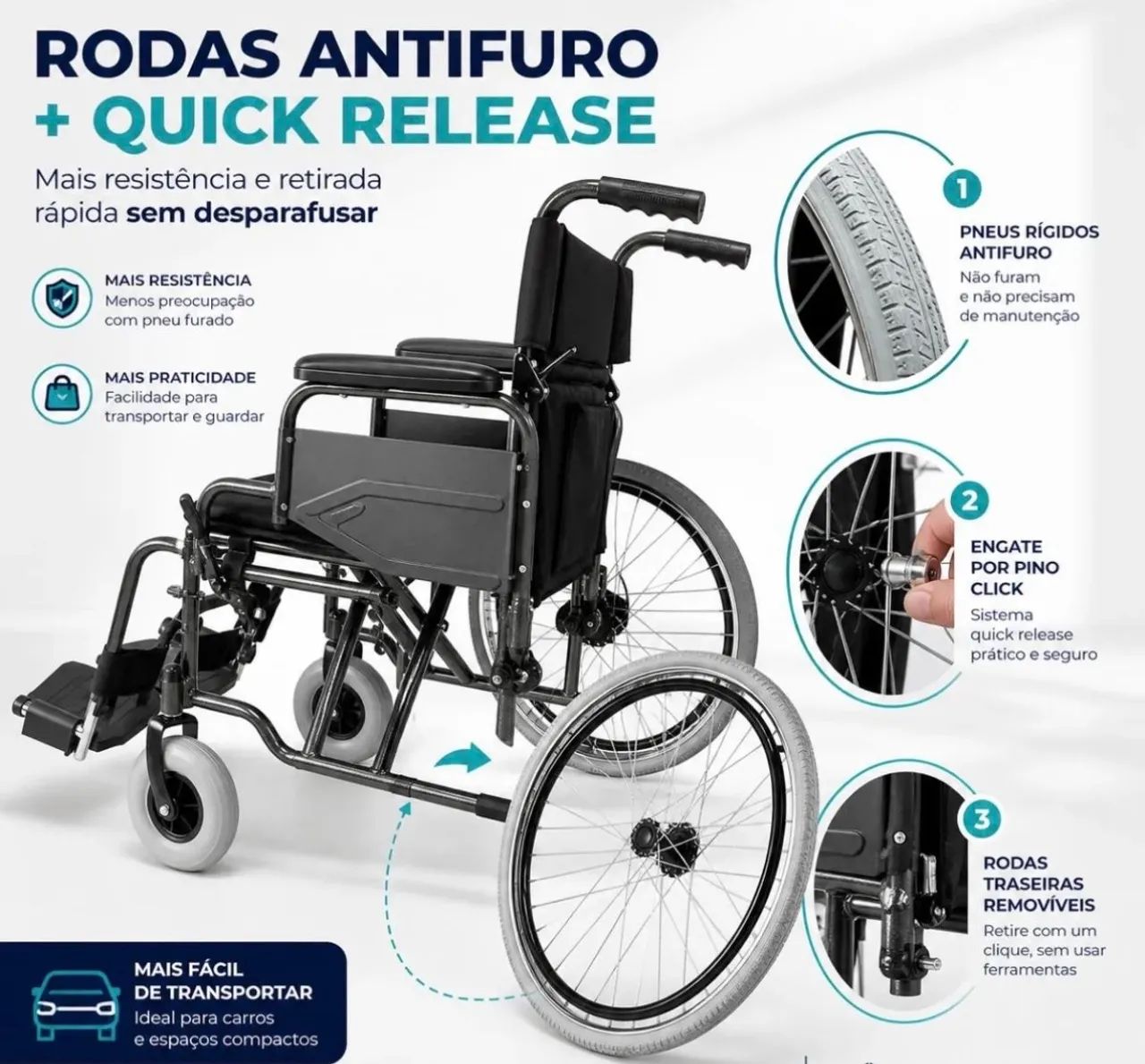 Cadeira de rodas com 1 mês de uso - Foto 2