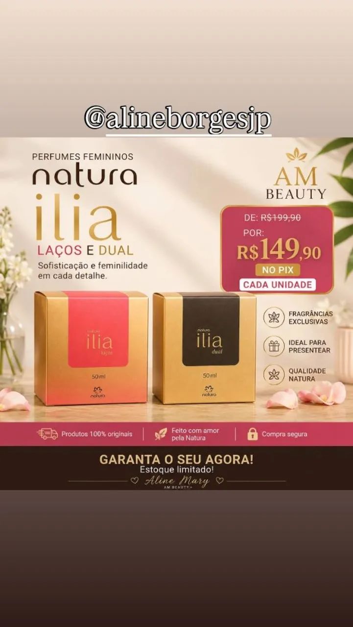 Perfumes femininos Ilia da natura  