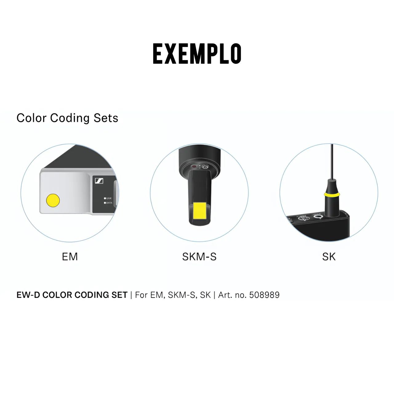 CONJUNTO DE CODIFICAÇÃO DE CORES ORIGINAL SENNHEISER EW-D / EW-DX - Foto 3