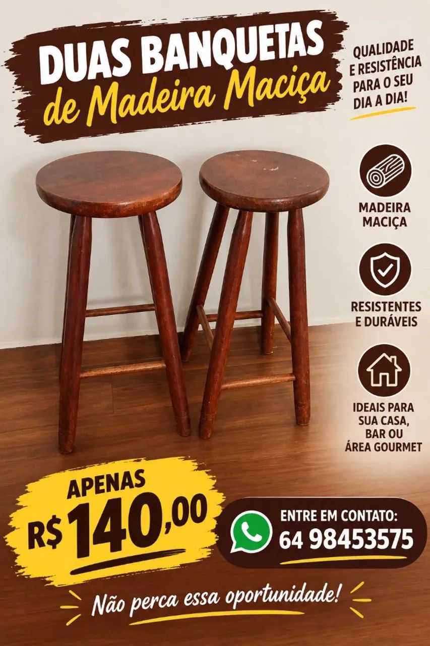 Banquetas de madeira