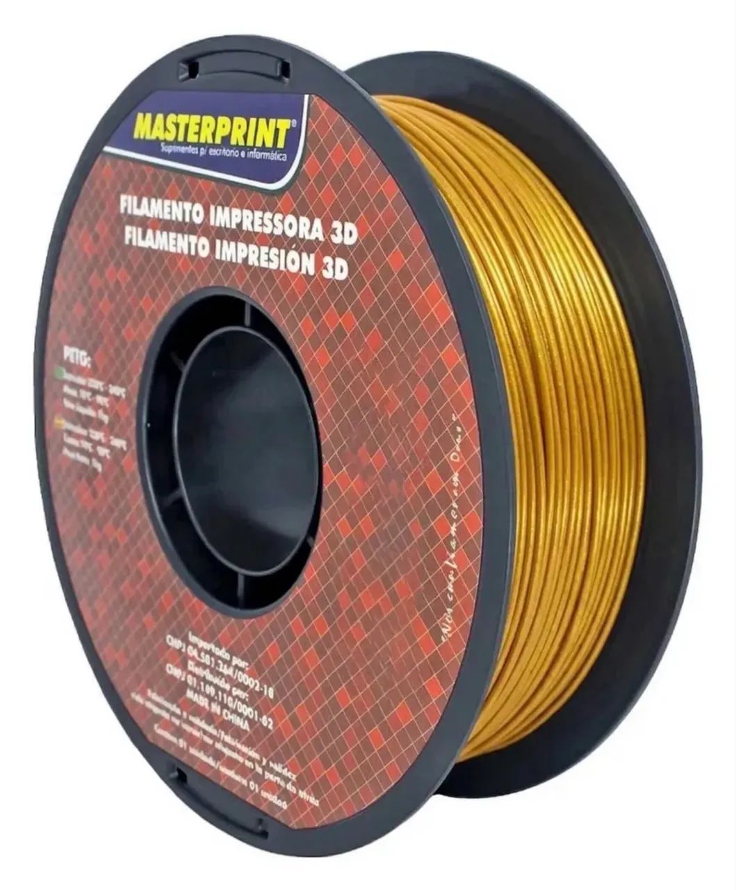 Filamento PETG Dourado MasterPrint 1KG 1,75mm - Foto 2