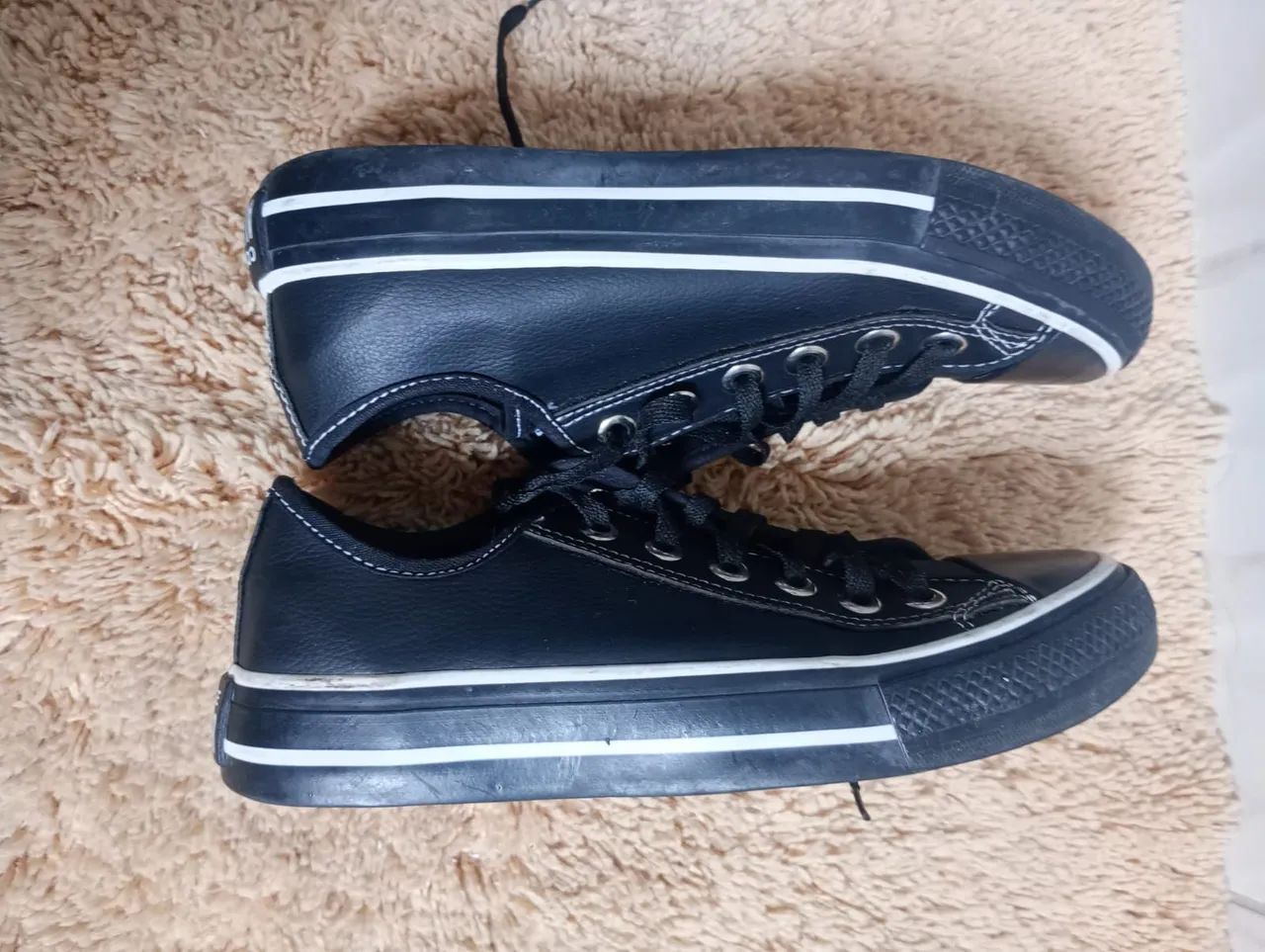tênis ALL Star preto de couro 36 - Foto 4