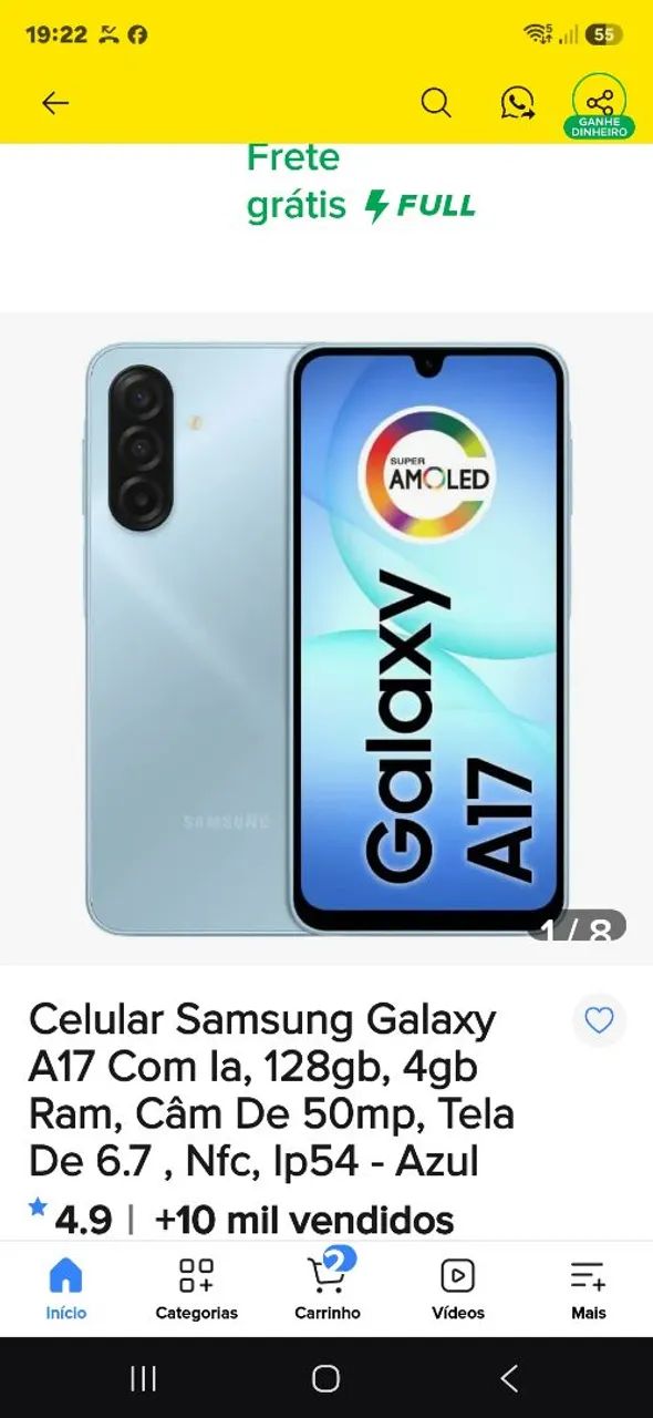 galax a 17 novossimo 12 meses. de garantia