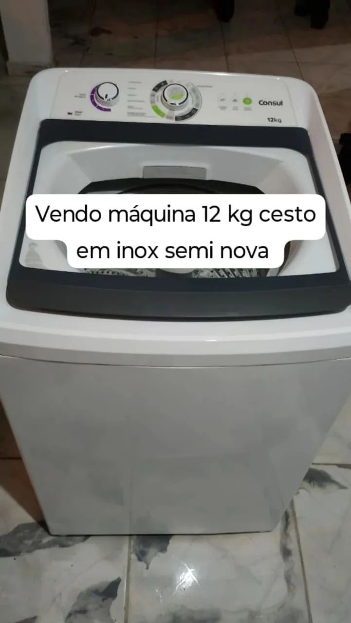 Vendo máquina 12kg seme nova 