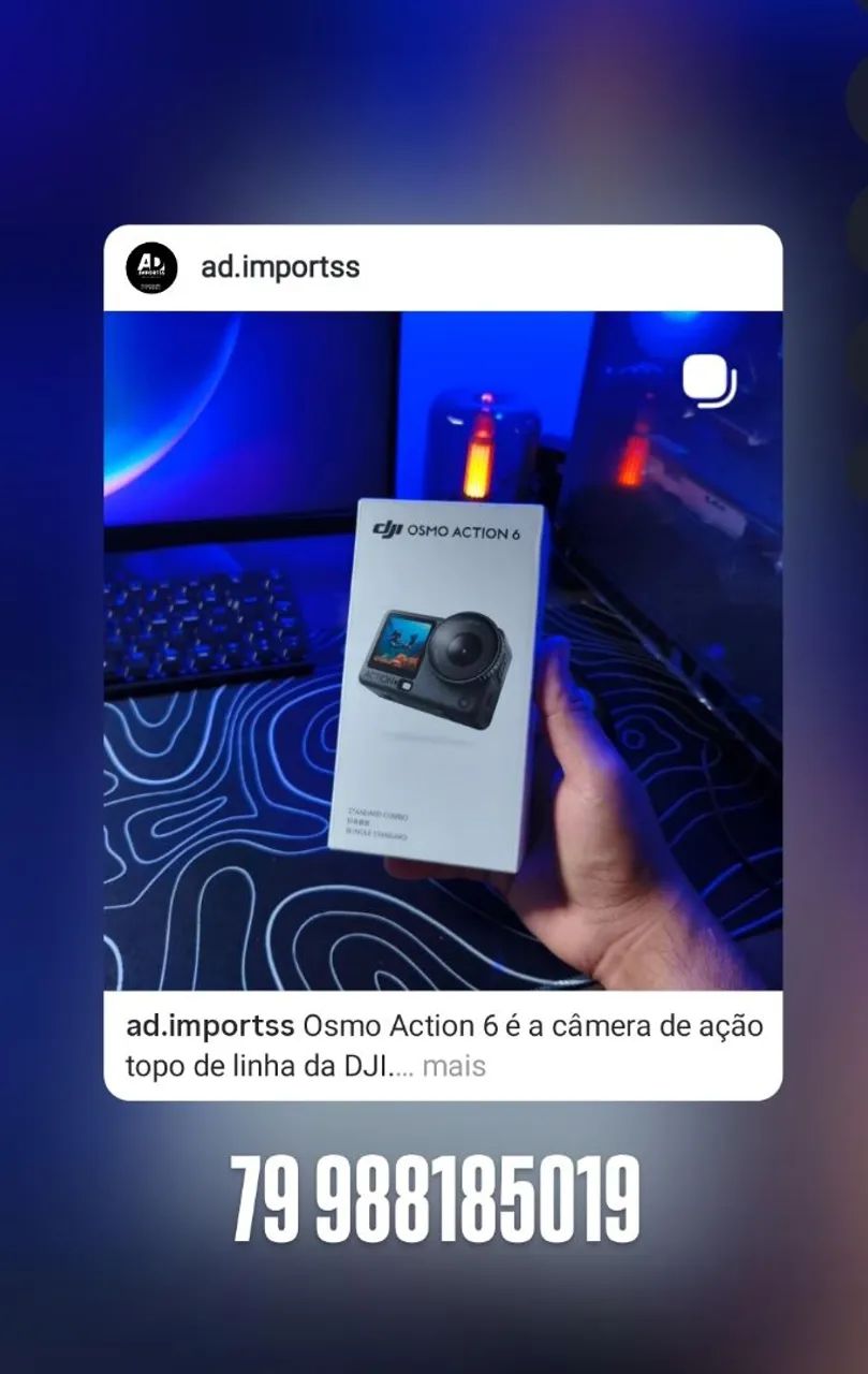 Câmera Dji Osmo Action 6 - nova lacrada 